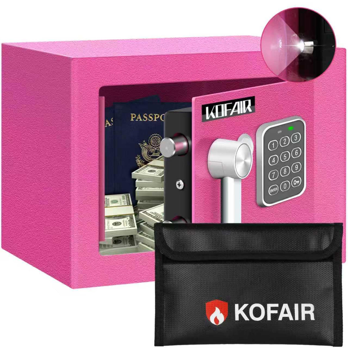 Safe Box for Home Safe with Fireproof Bag Personal for Money - KOFAIR Official Imagery - 1