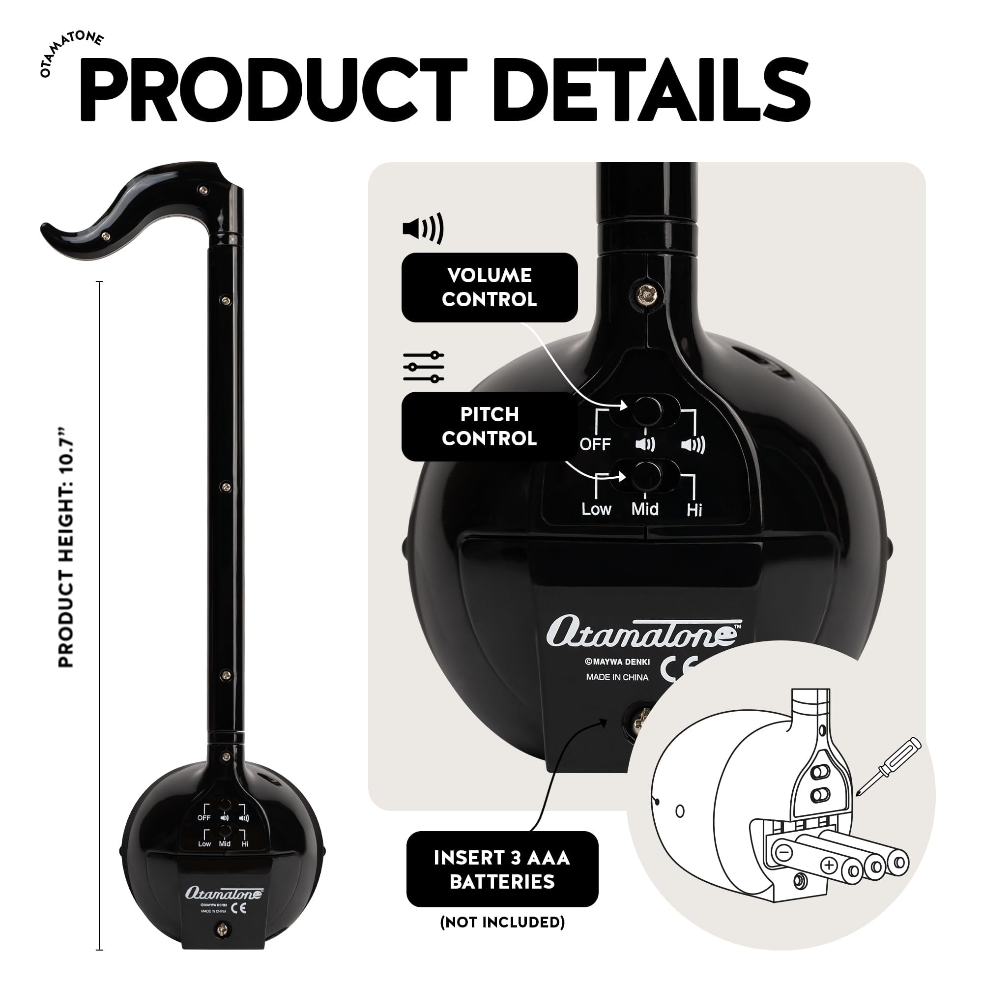Otamatone Japanese Electronic Synthesizer Musical Instrument Toy by Otamatone - Angle View 4
