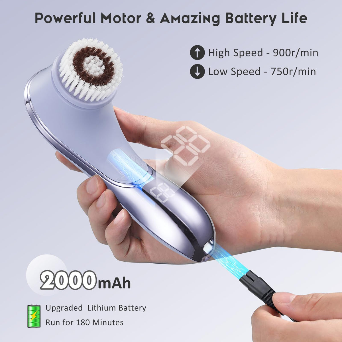 Facial Cleansing Brush Rechargeable Electric Face Scrubber 2 - Gaurins Official Imagery - 7