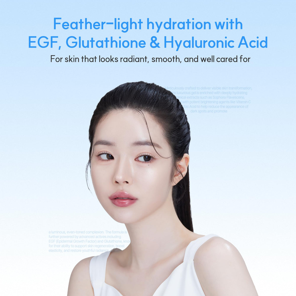 Korean Gel Moisturizer Hyaluronic Acid EGF Glutathione 3 38 - DERMA:D Official Imagery - 7
