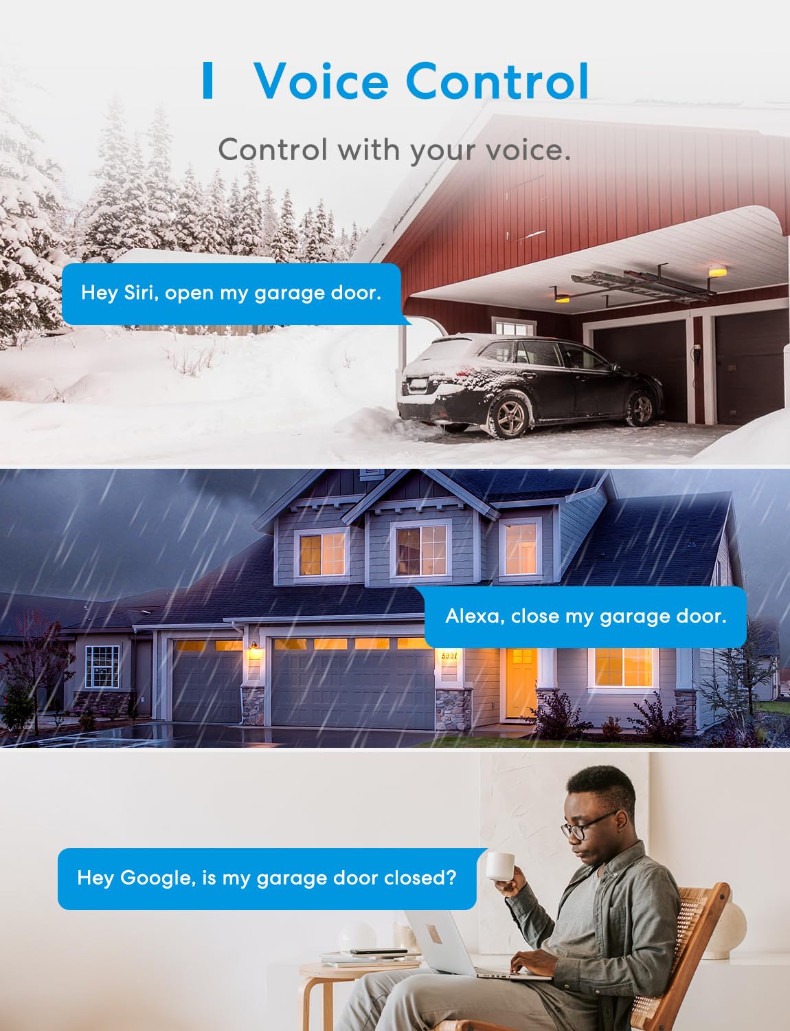 meross Smart Garage Door Opener Remote Work with HomeKit, Alexa a - meross Official Product View 2