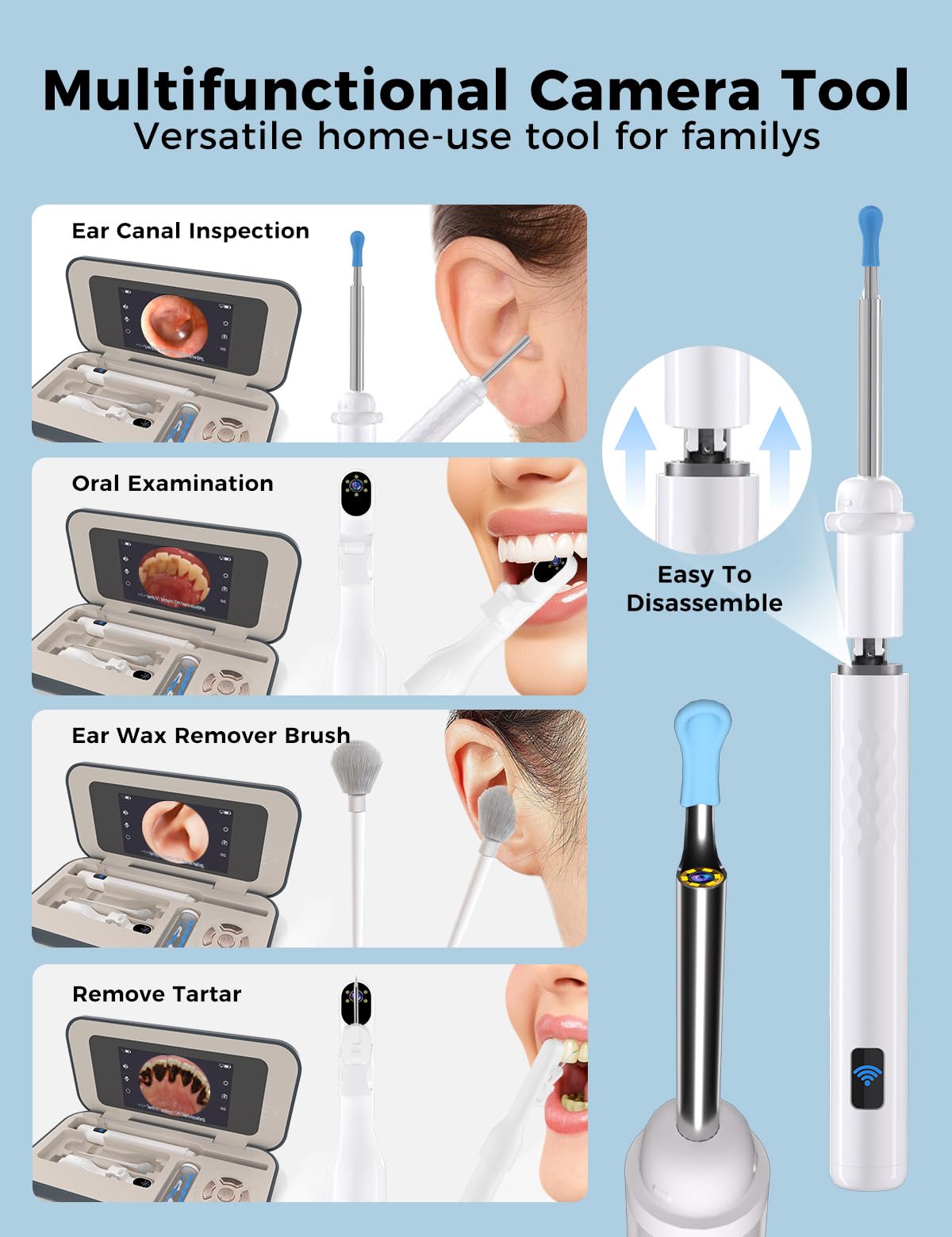A03 Ear Wax Removal Tool Camera with Screen 1080P HD Ear - sofbunny Official Imagery - 4