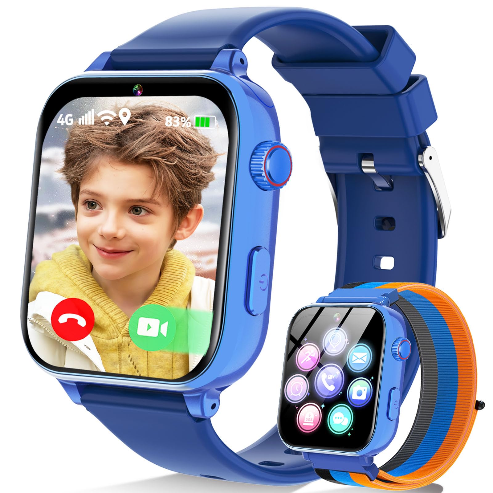 Berilona 4G Kids Smart Watch Phone GPS, Smartwatch for Boys Girls Ages - View 8