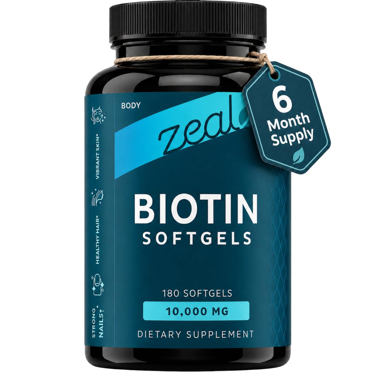 Zeal Biotin 10000mcg Oil Softgels - Zeal Naturals Official Imagery - 1