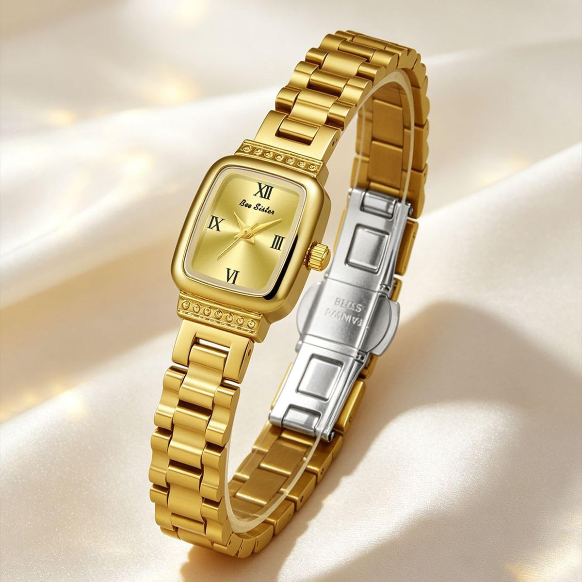 FANMIS Dainty Square Watch for Women Small Gold Bracelet - FANMIS Official Imagery - 5
