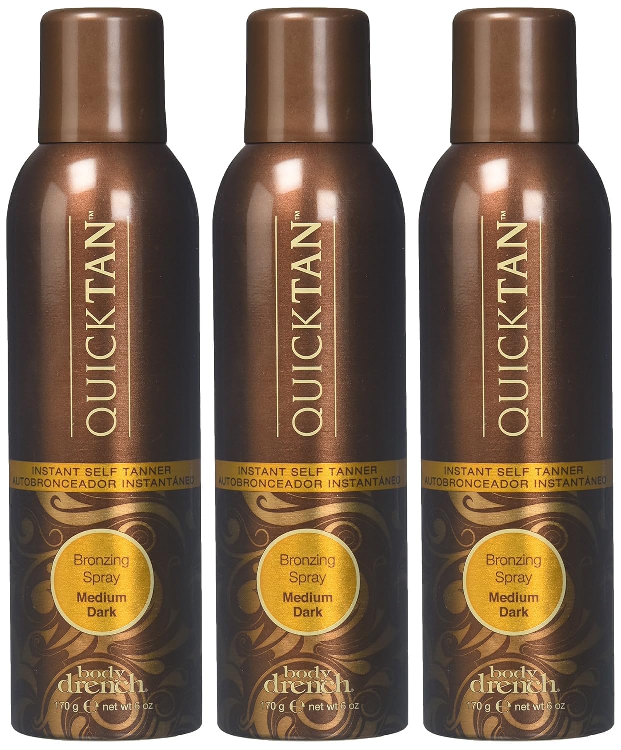Body Drench QuickTan Instant Self Tanner Bronzing Spray, Salon-Quality Medium/Dark Tan, Streak-Free, Tinted Formula, 6 oz, 1-pack - Body Drench Official Product View 8