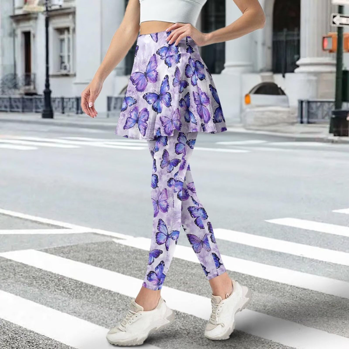 Women s Tennis Leggings with Skirts and Pockets - WHUVUMFY Official Imagery - 3