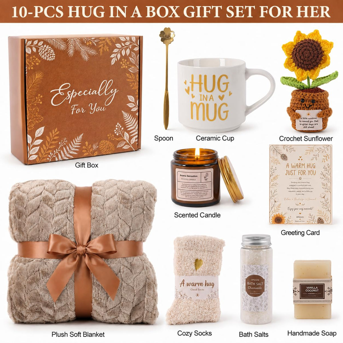 Get Well Soon Gifts Basket for Women Care Package Spa Self - OPOWIS Official Imagery - 3