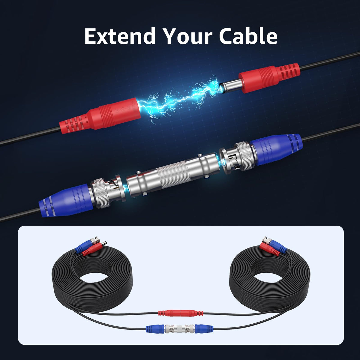 ANNKE 4 Pack 30M 100ft All in One Video Power Cables BNC - ANNKE Official Imagery - 6
