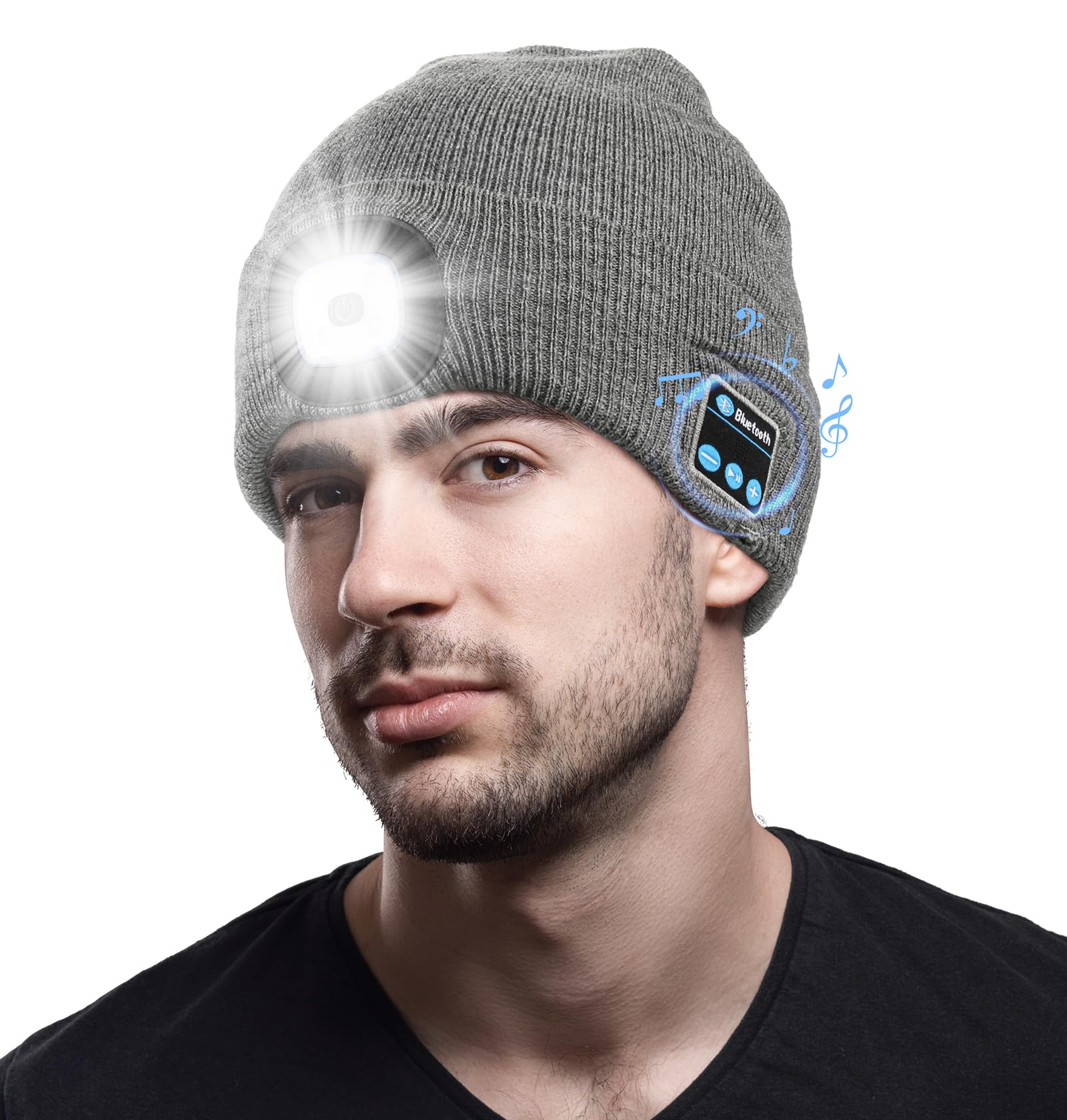 CENSGO Bluetooth Beanie with The Light, Unique Tech Gifts for Men Husb - View 1