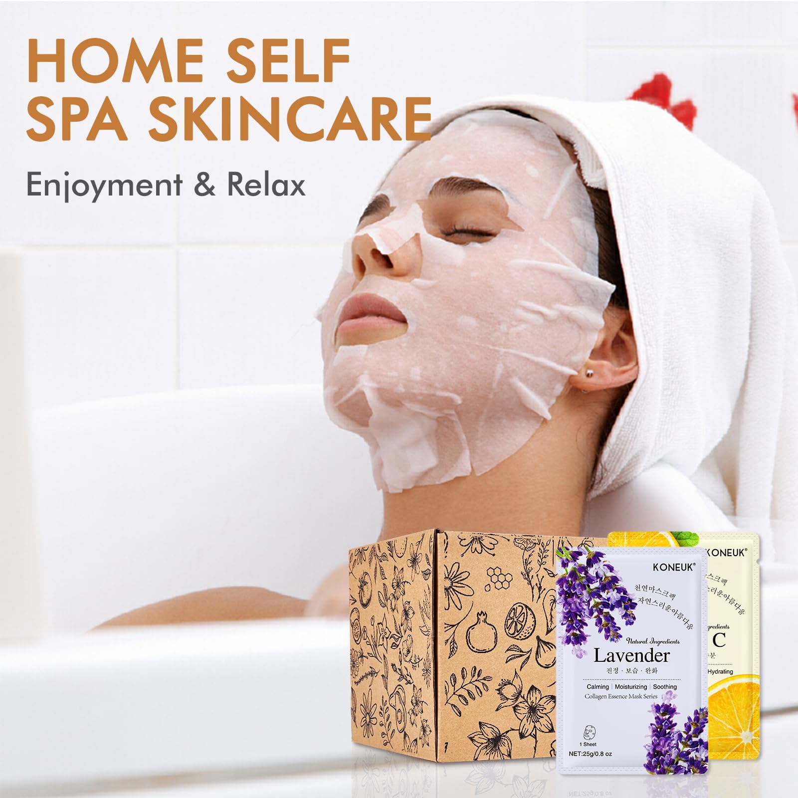 70 Pack Sheet Face Masks Skincare Hydrating Facial Mask for - KONEUK Official Imagery - 8