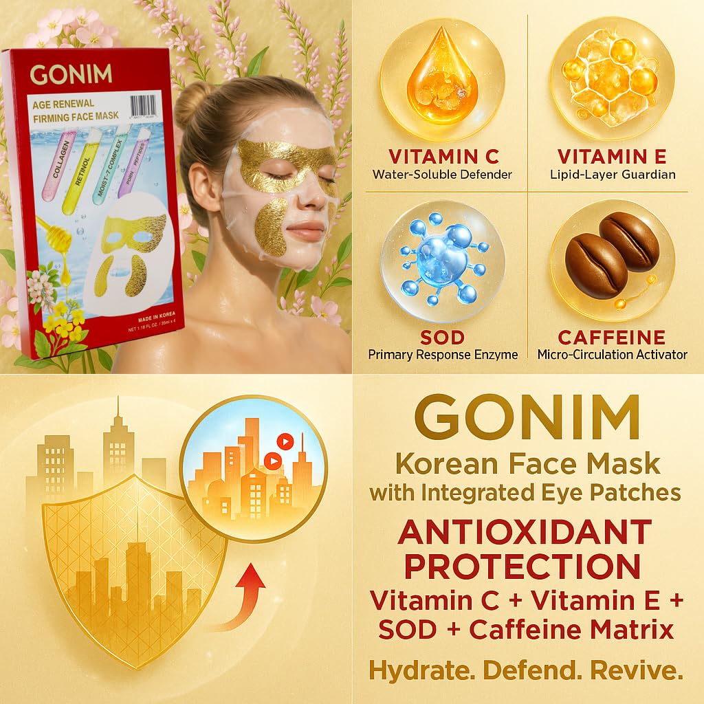 Korean Firming Face Mask, Anti Aging Mask with Integrated Eye - GONIM
