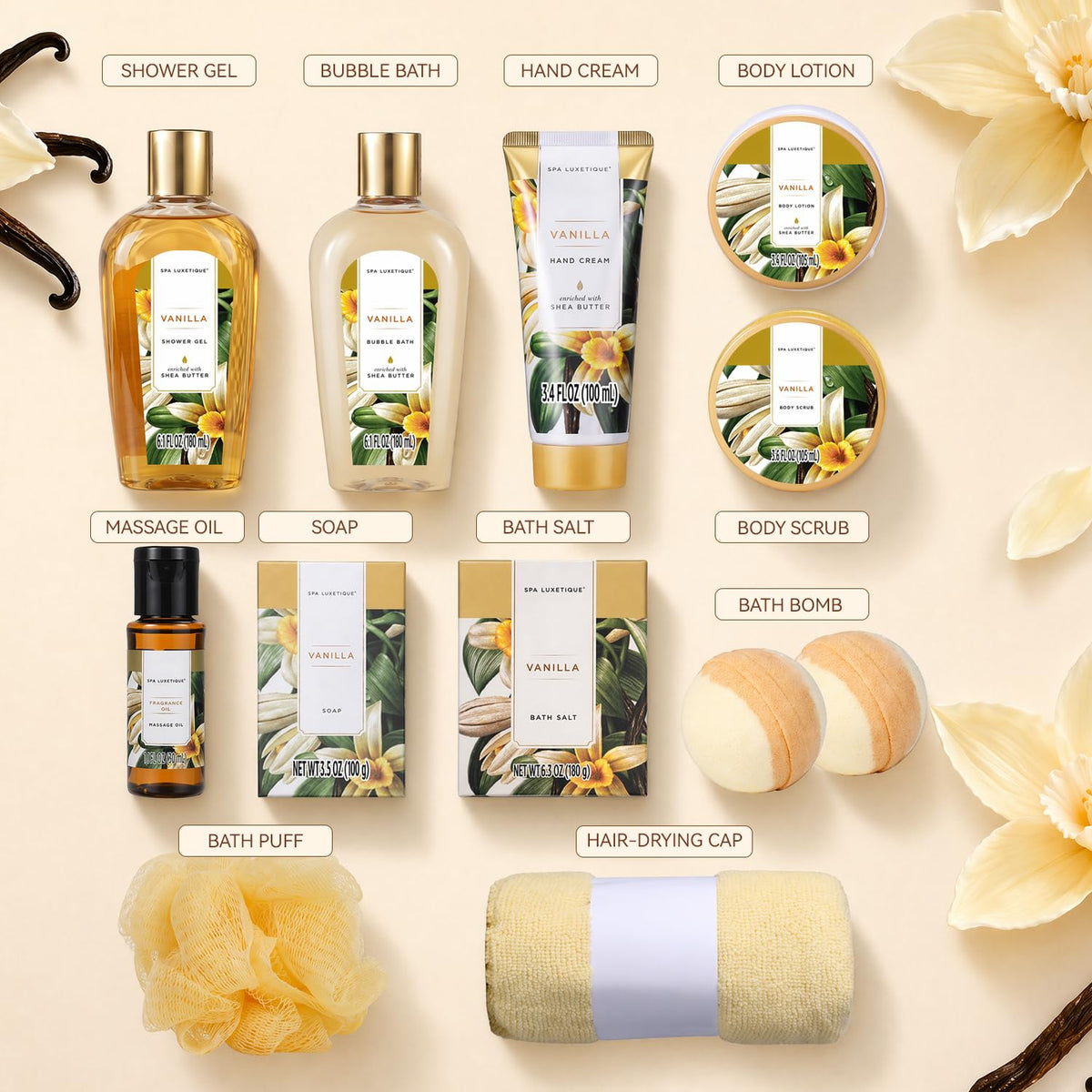 Spa Gift Baskets for Women Luxetique Spa Kit for Women 12pcs - spa luxetique Official Imagery - 3