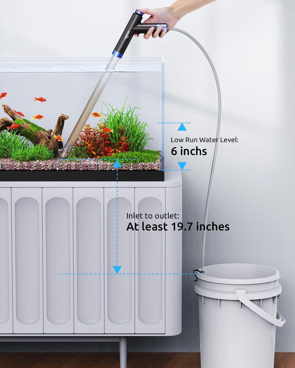 SEAOURA Gravel Vacuum for Aquarium Siphon Fish Tank Vacuum - SEAOURA Official Imagery - 7