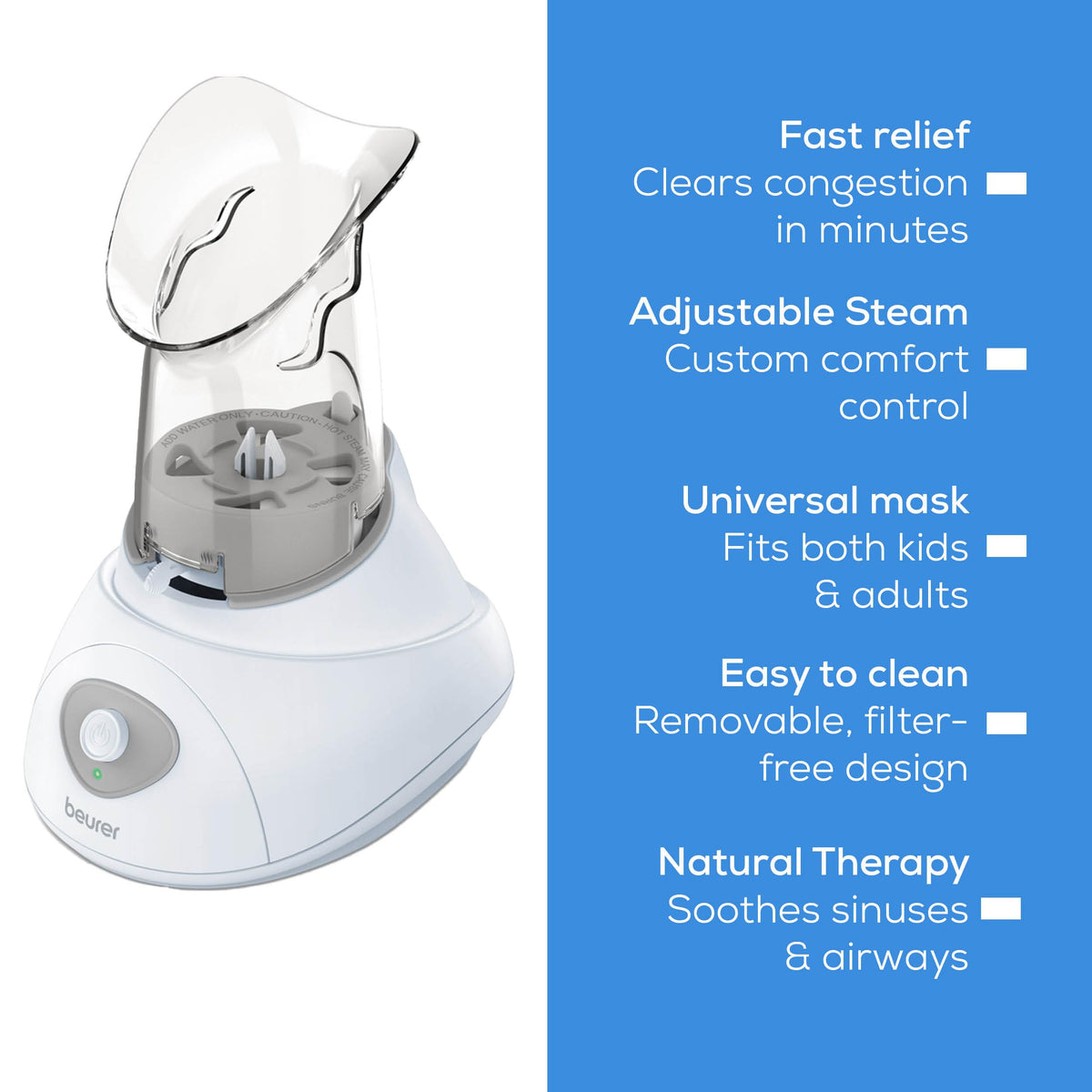 Beurer SI30 Steam Inhaler for Sinus Congestion Allergies - Beurer Official Imagery - 8