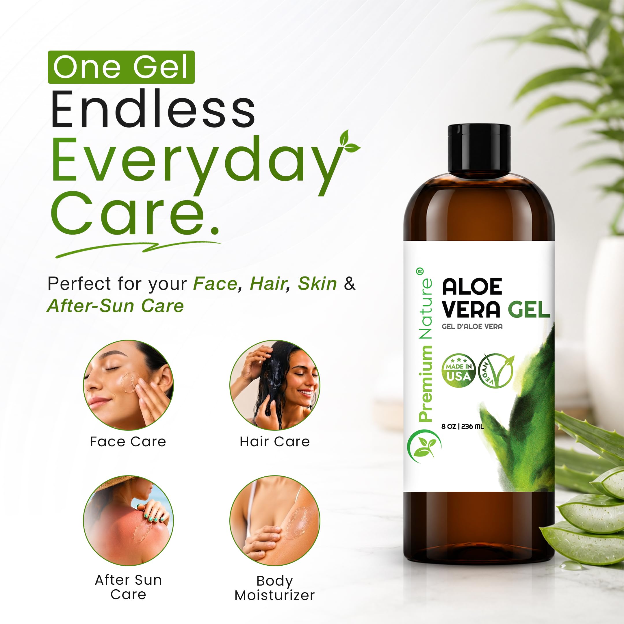 Premium Nature Pure Aloe Vera Gel For Face &amp; Dry Skin, - Premium Nature