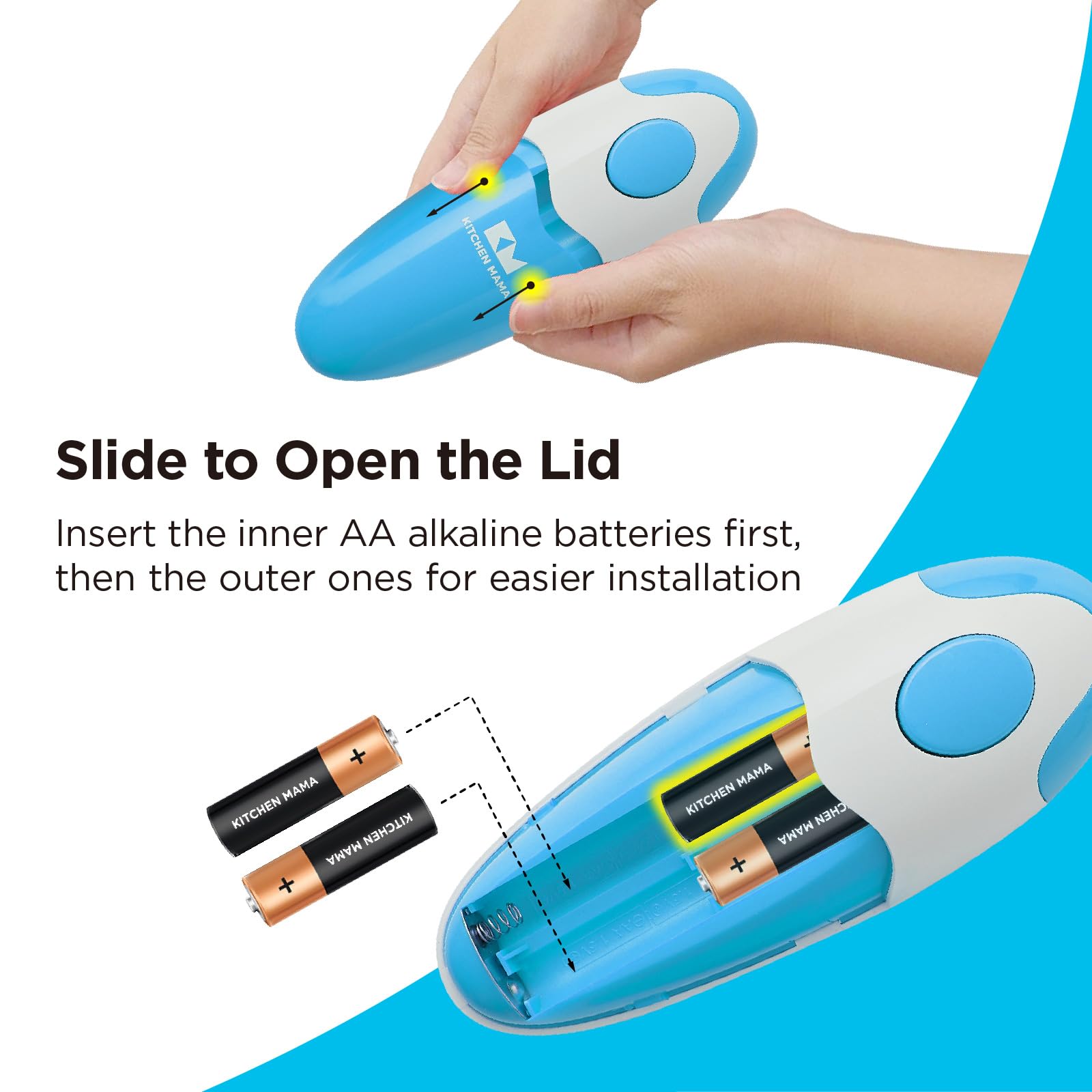 Kitchen Mama Auto Electric Can Opener, Sky Blue - Kitchen Mama Official Product View 5