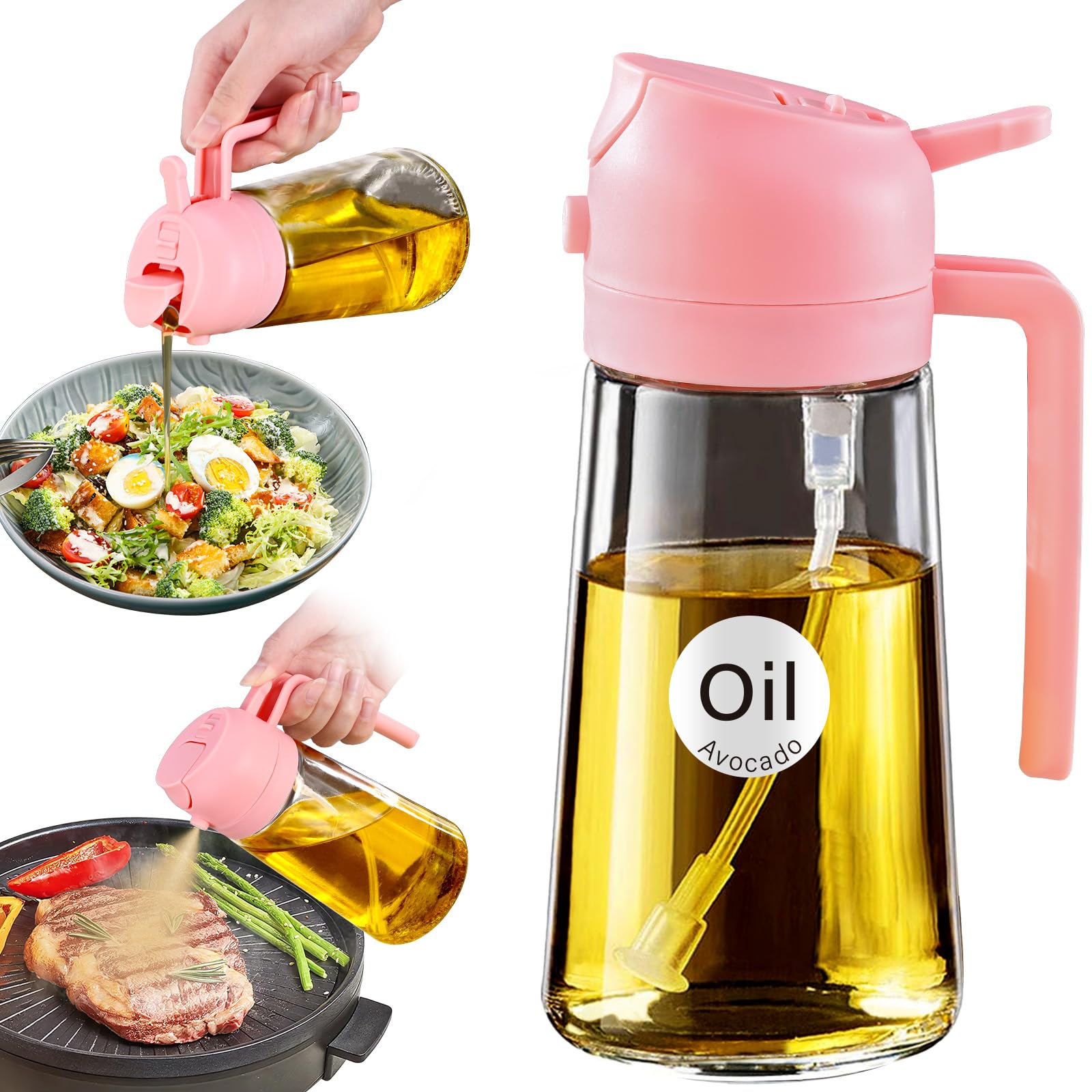 YARRAMATE 16oz/470ml Glass Olive Oil Sprayer for Cooking with Sti by YARRAMATE - Angle View 10