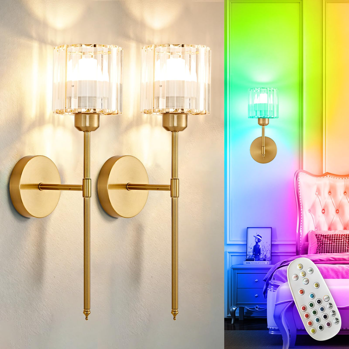 Depuley Battery Operated Wall Sconce Set of 2 Wireless - Depuley Official Imagery - 1