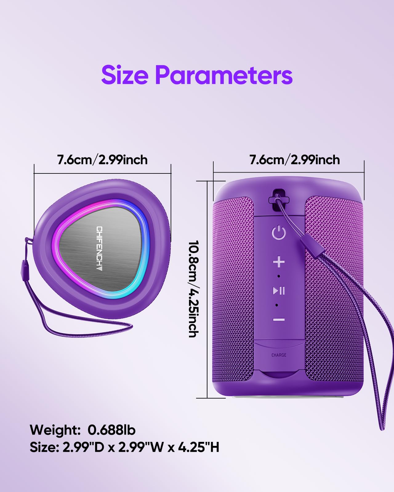 CHIFENCHY Portable Bluetooth Speaker Beach Essentials: IPX5 Water by CHIFENCHY - Angle View 9