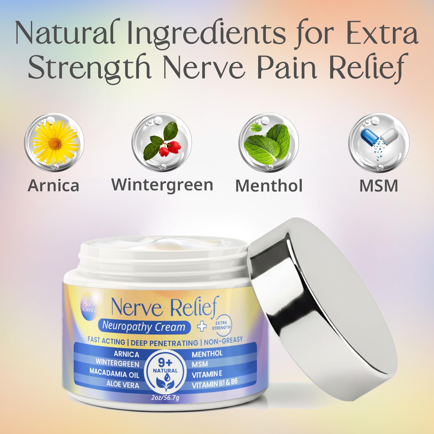 Purple Canyon Nerve Cream for Neuropathy Feet & Legs 2 oz