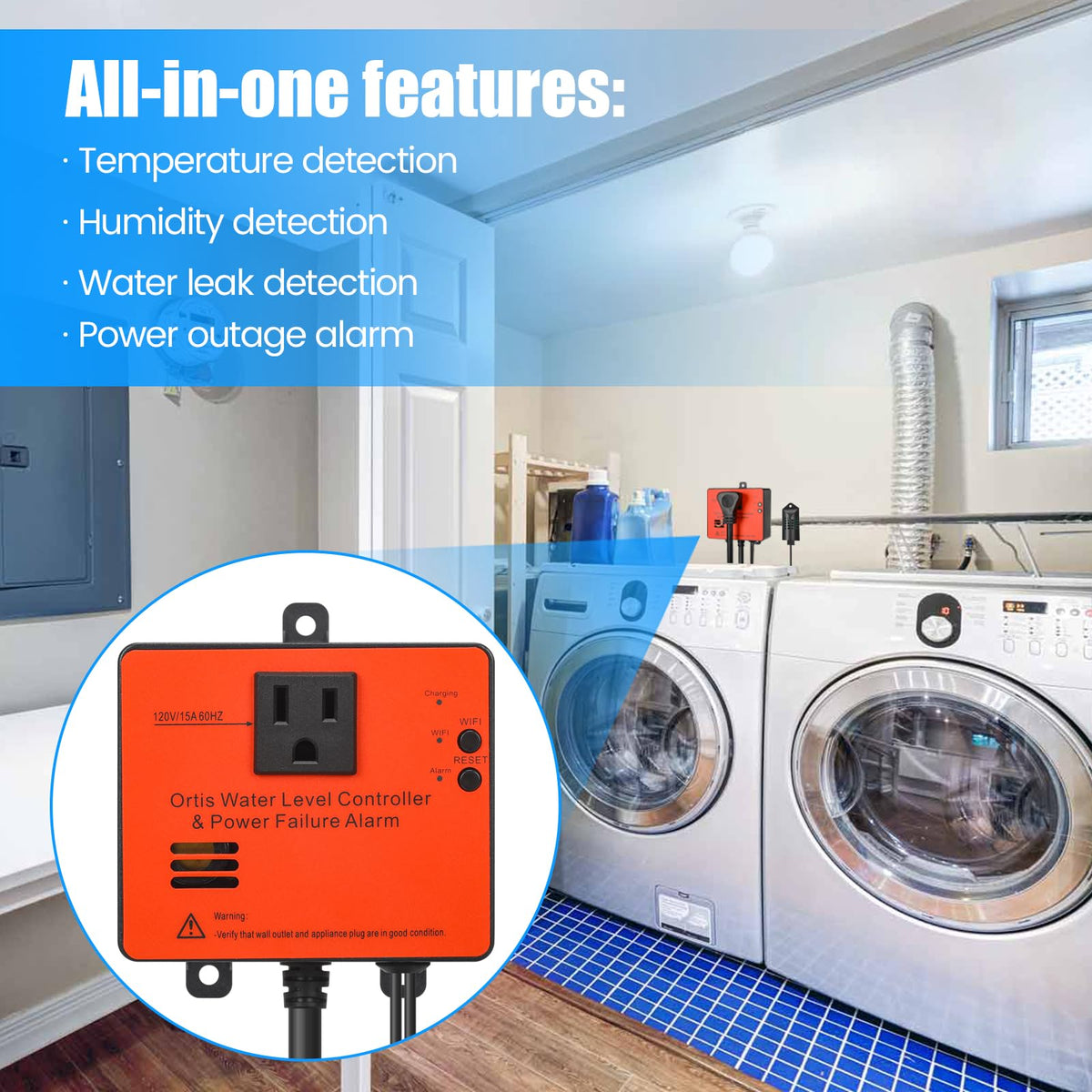 Ortis WiFi Power Failure Water Leak Alarm Real Time - Ortis Official Imagery - 8