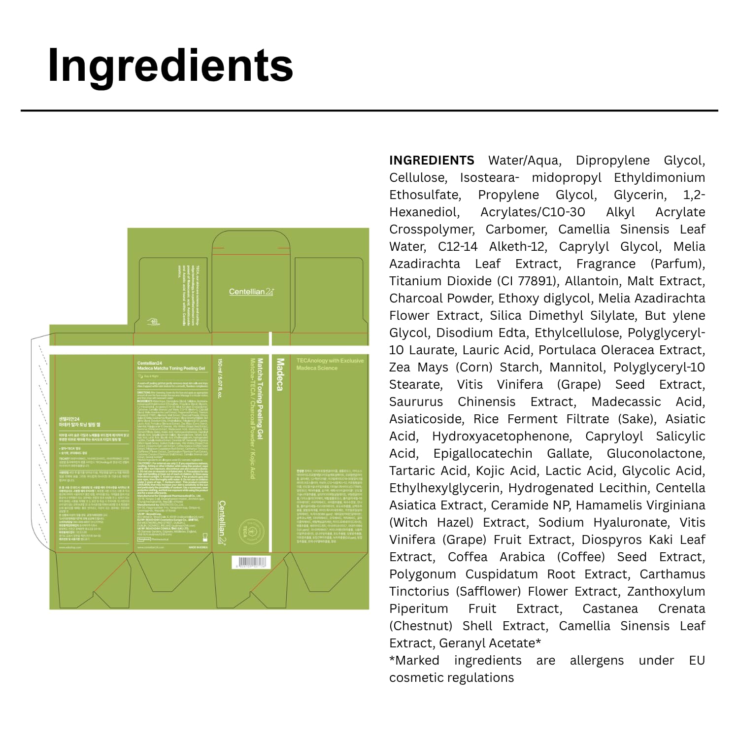 CENTELLIAN 24 Madeca Matcha Toning Peeling Gel - CENTELLIAN 24