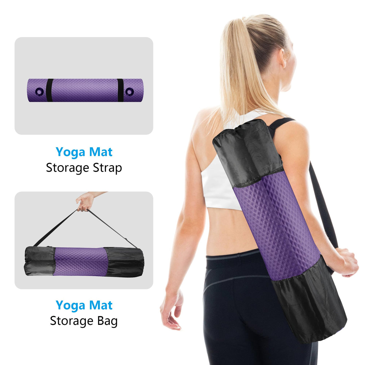 LFS Yoga Mat 72 8 x 31 5 x 2 5 inch Thick With Strap and Bag - LFS Official Imagery - 7