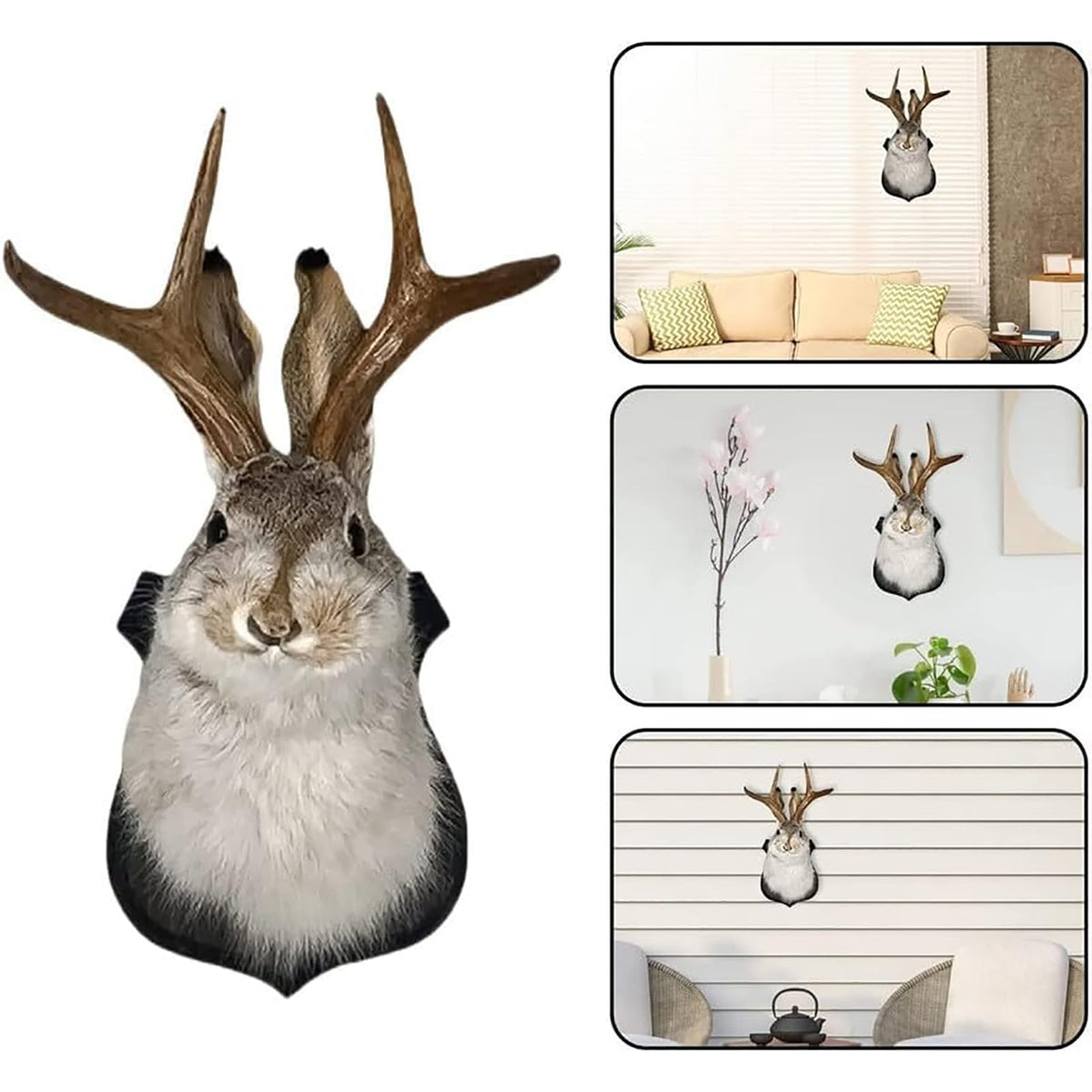 HSOSK Jackalope Mount Jackalope Taxidermy Deer Head Wall - HSOSK Official Imagery - 8
