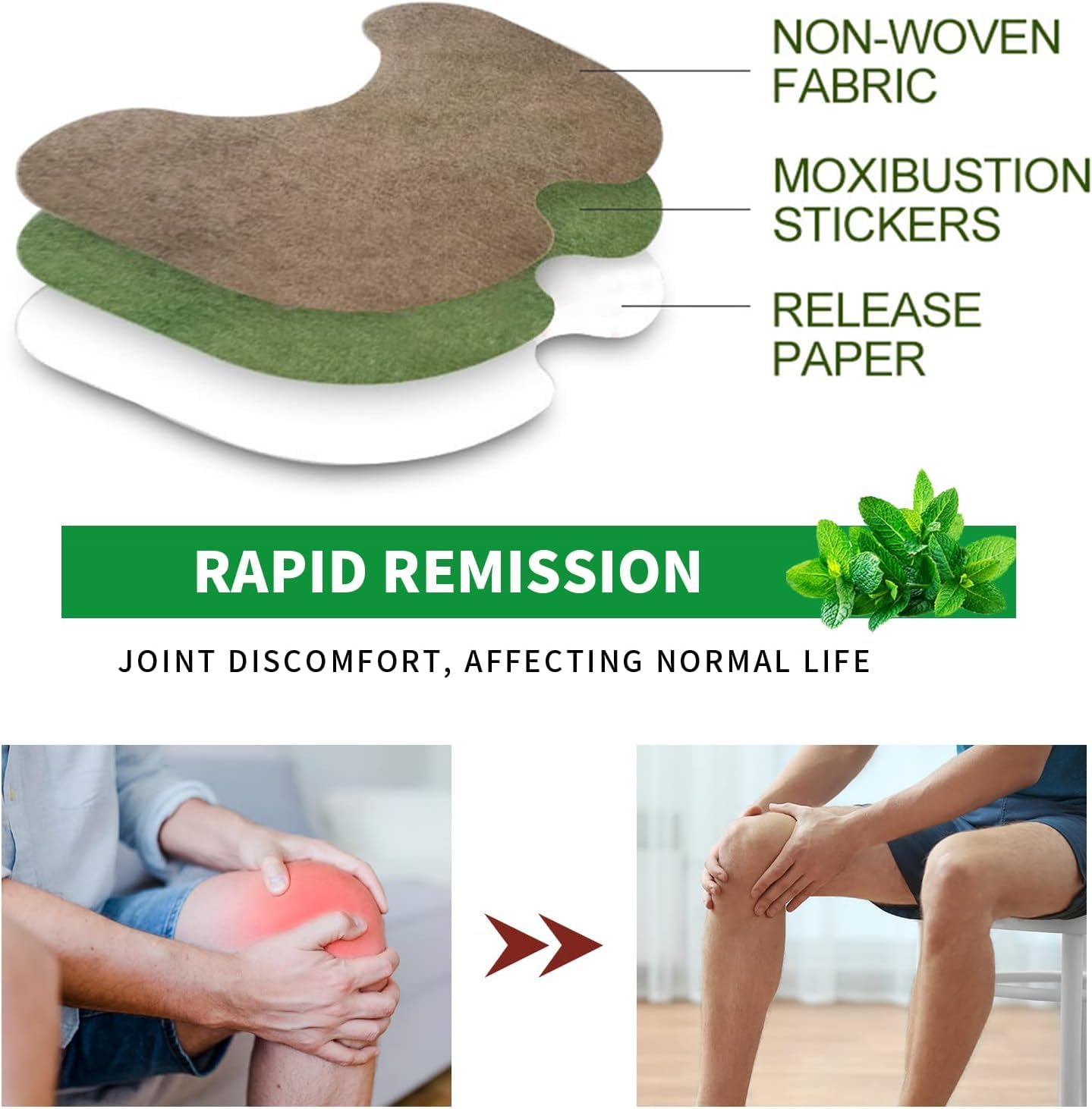Edumaision Natural Knee Patch, Joint Patch, Knee Joint Relief Patches (36pc)