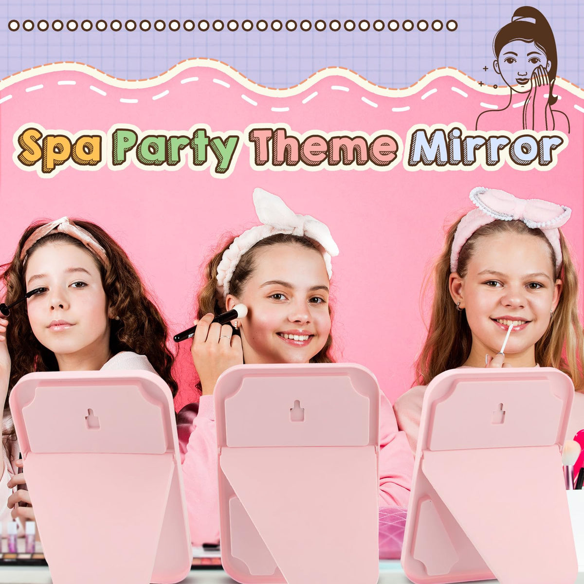 DoubleFill 6 Pcs Spa Party Mirror Spa Party Supplies for - DoubleFill Official Imagery - 6