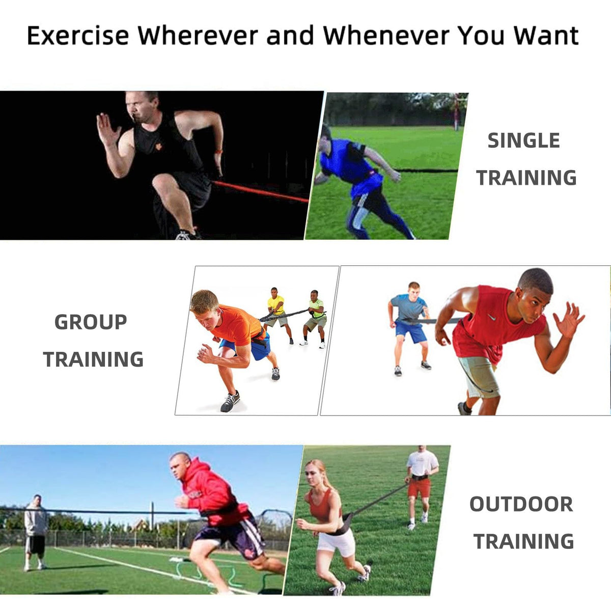 Resistance Speed Training Equipment Dual Running Bungee - OYINDIZ Official Imagery - 7