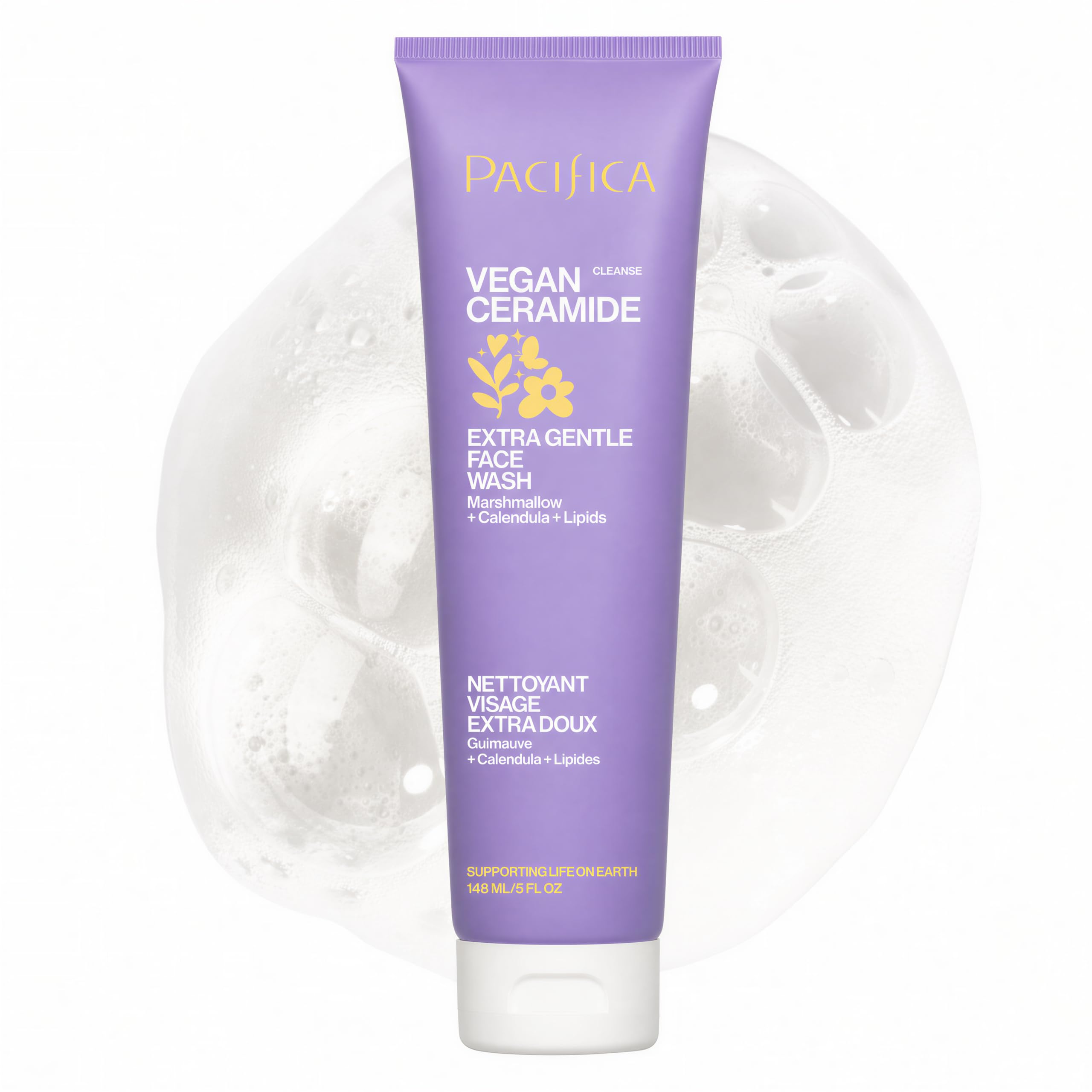 Pacifica Face Wash for Sensitive Skin Facial Cleanser Vegan Ce... - Product Imagery