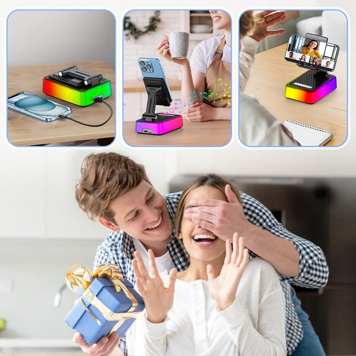 JTEMAN Gifts for Men Women Phone Stand Bluetooth Speaker - JTEMAN Official Imagery - 8