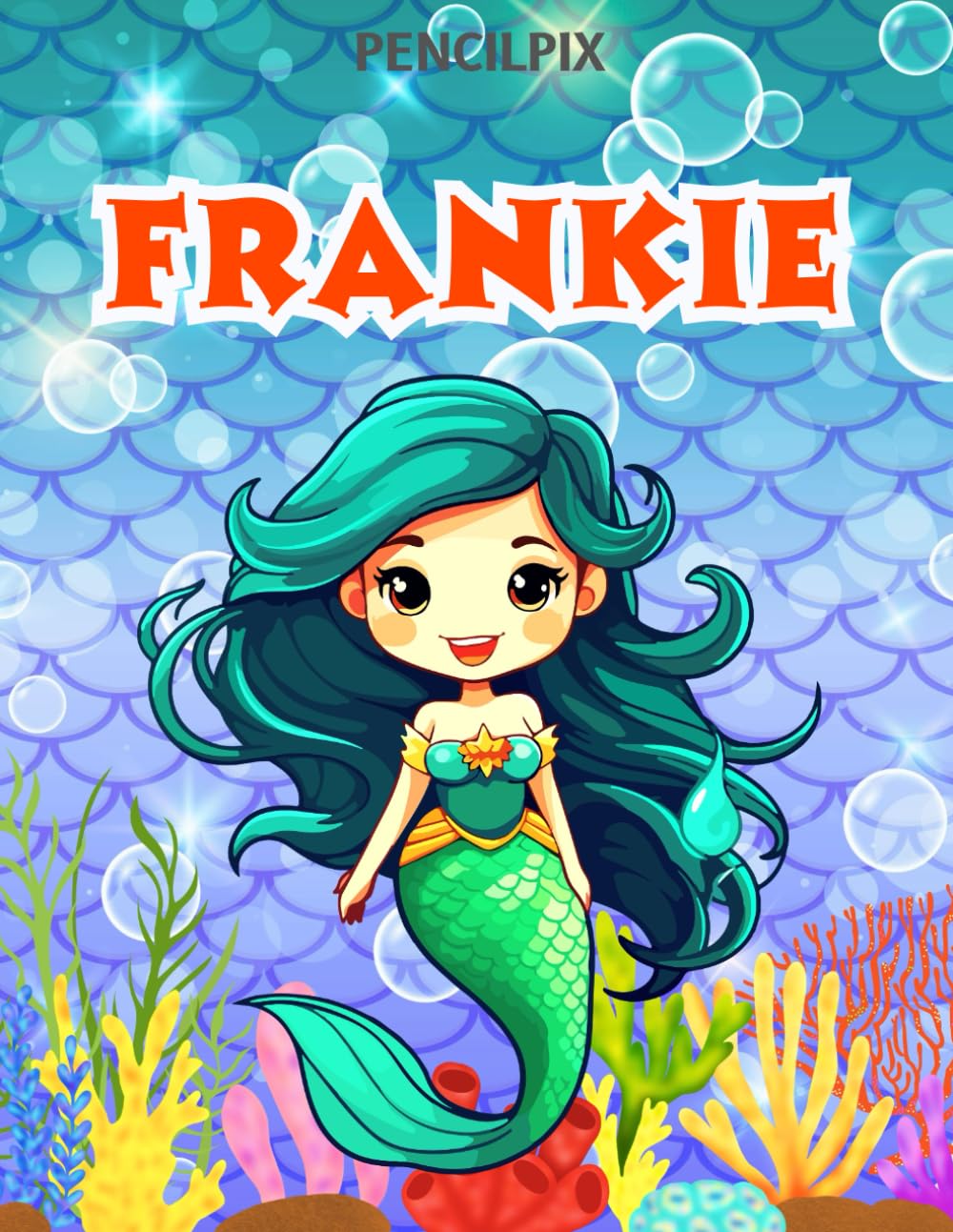Frankie: Personalized Coloring Book For Frankie: Theme: Mermaid - Product Imagery