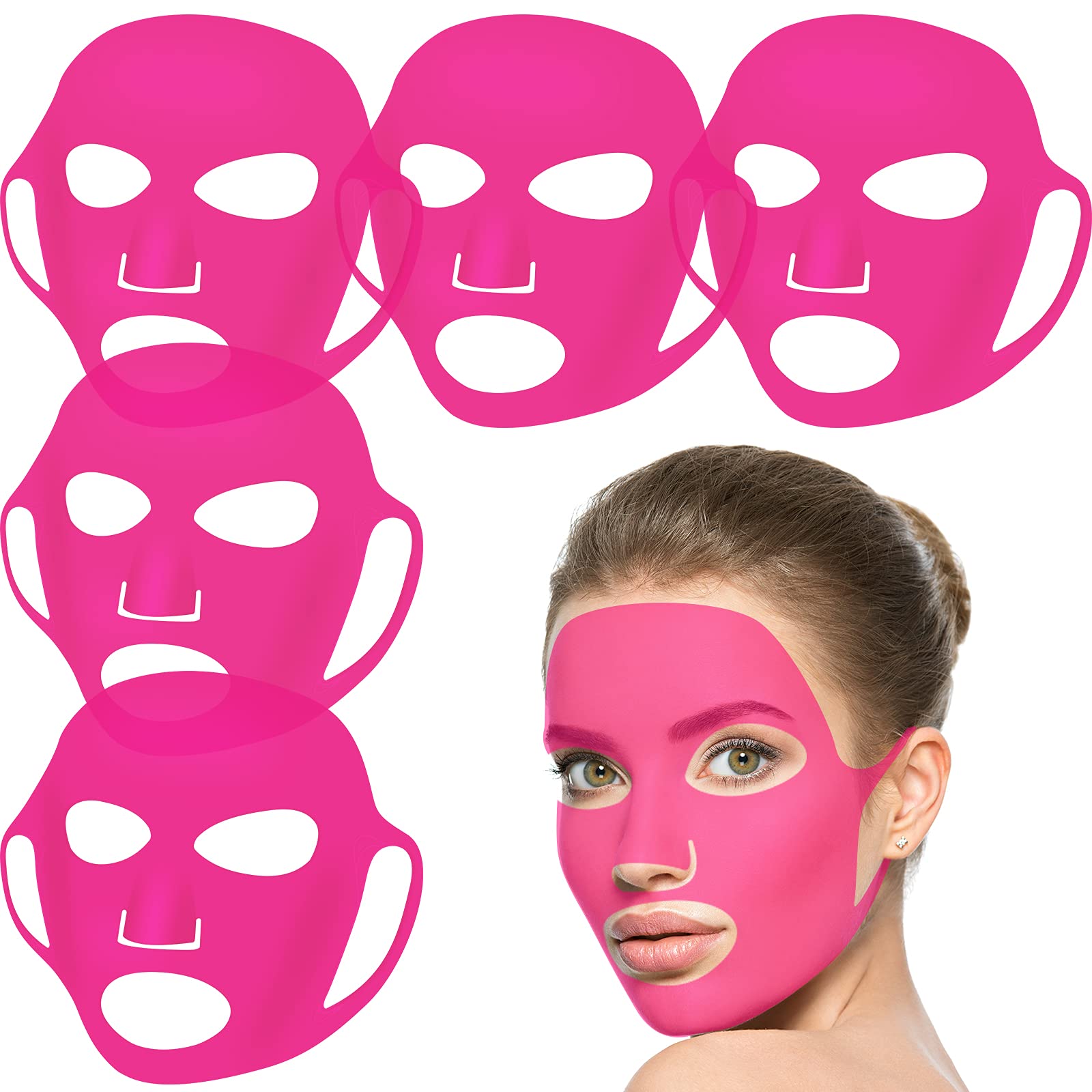 Maitys 5 Pcs Reusable Silicone Face Mask Cover for Sheet Mask, - Maitys