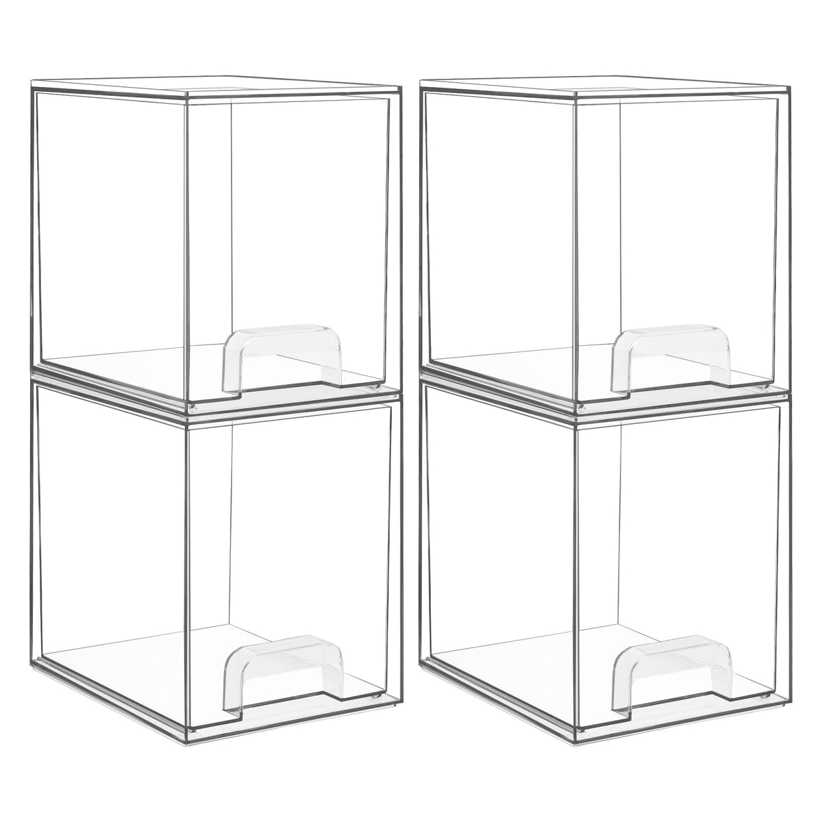 Vtopmart Clear Stackable Storage Drawers 4 Pack Tall Plastic - Vtopmart Official Imagery - 2