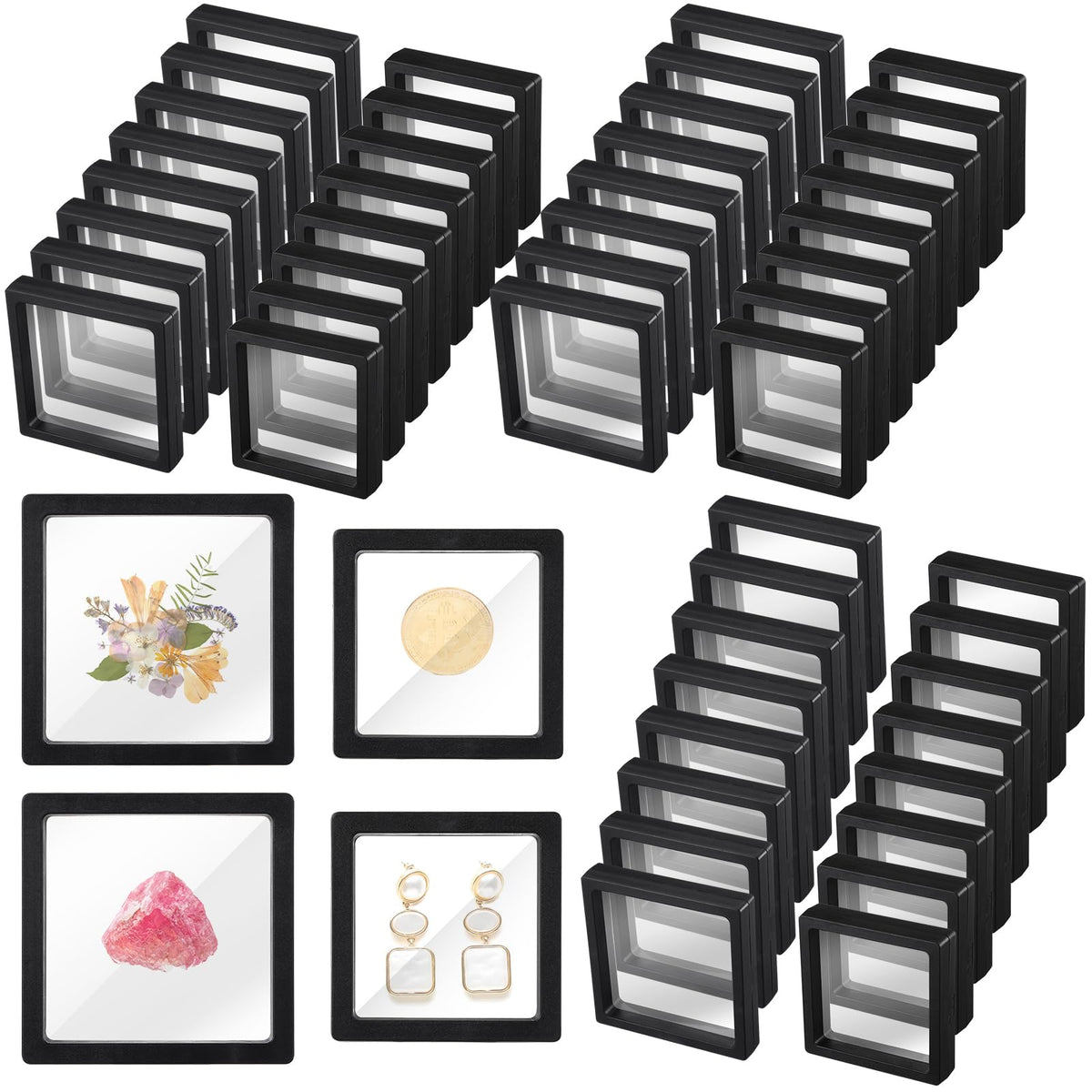 Soaoo 60 Pcs Floating Frame Display Stand Transparent - Soaoo Official Imagery - 8