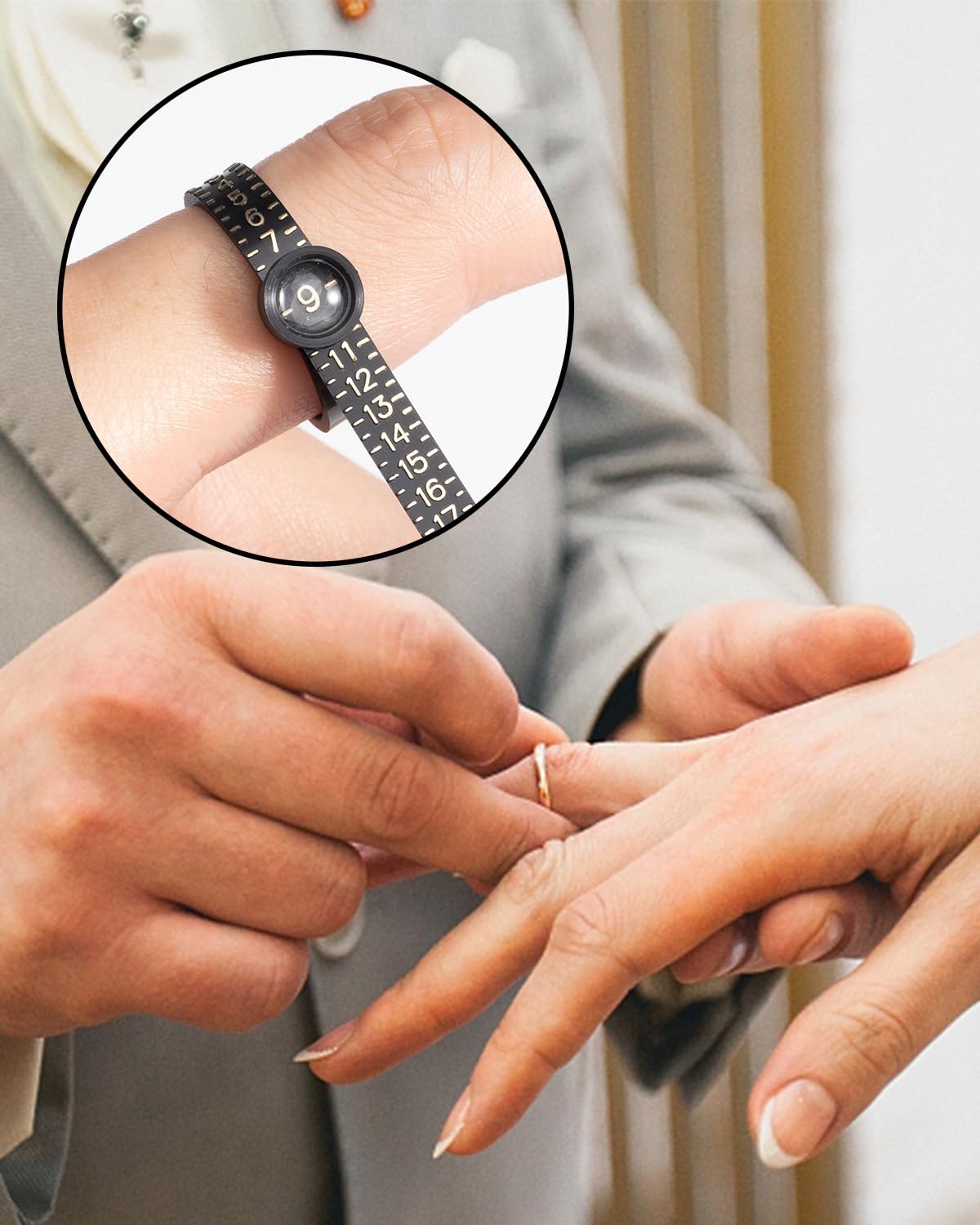 Meowoo Ring Sizer Measuring Tool with Magnifier, for Ring Measurer and Ring Size - Meowoo Official Product View 6