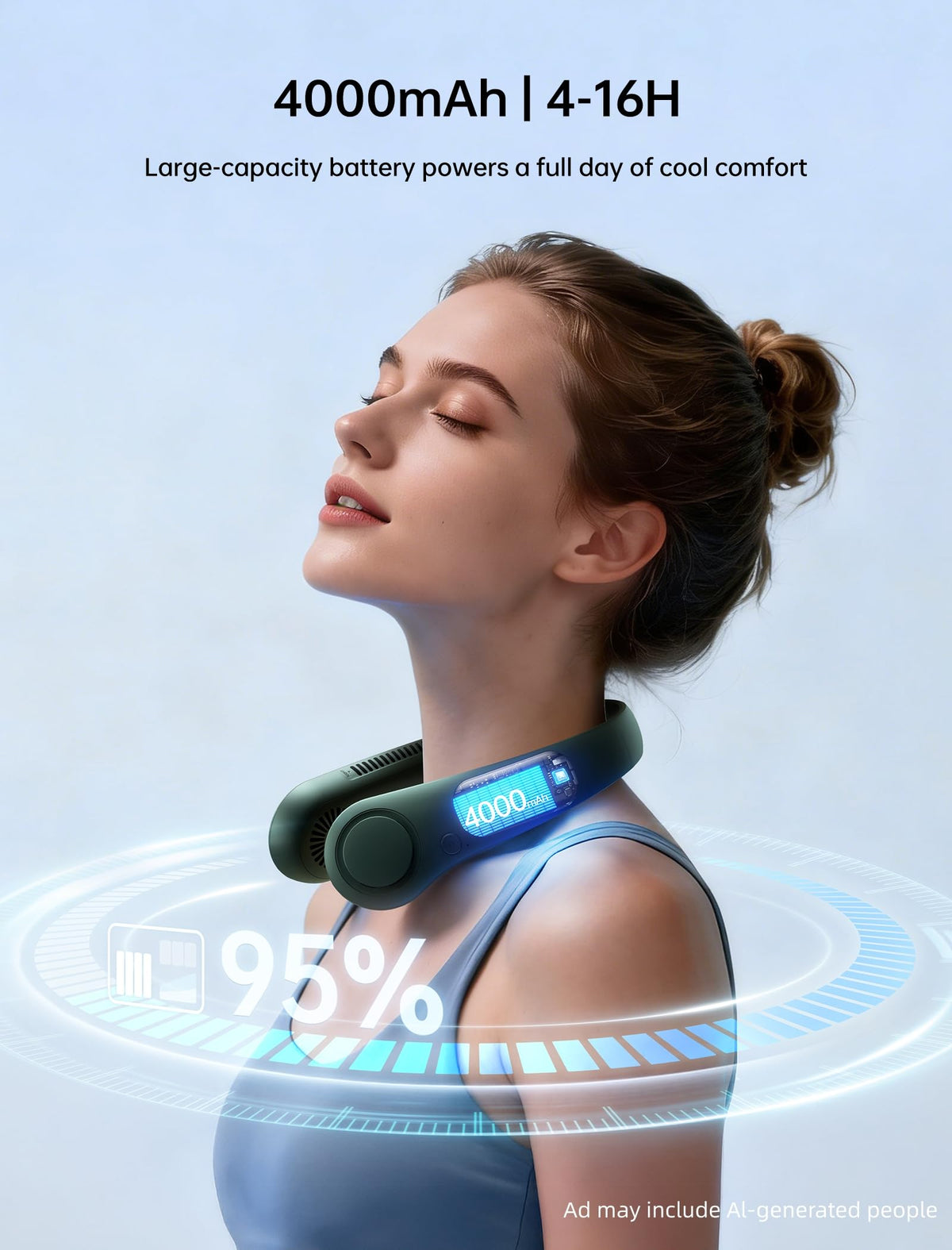 JISULIFE Portable Neck Fan Hands Free Bladeless Fan 5 Speeds - JISULIFE Official Imagery - 6
