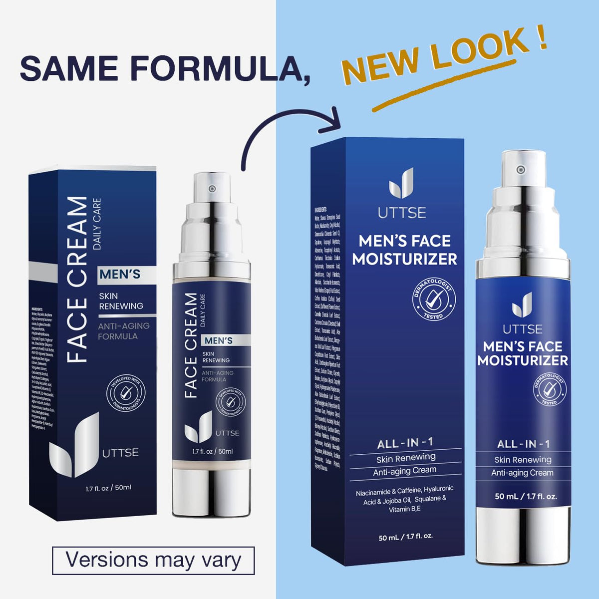 6 in 1 Face Cream for Men Anti Aging Wrinkle Cream for Men - Uttse Official Imagery - 3