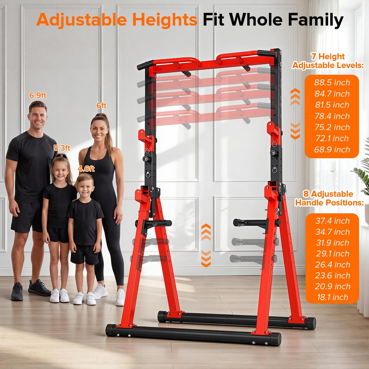 Foldable Pull Up Bar Free Standing Adjustable Height - HOTCAMP Official Imagery - 4