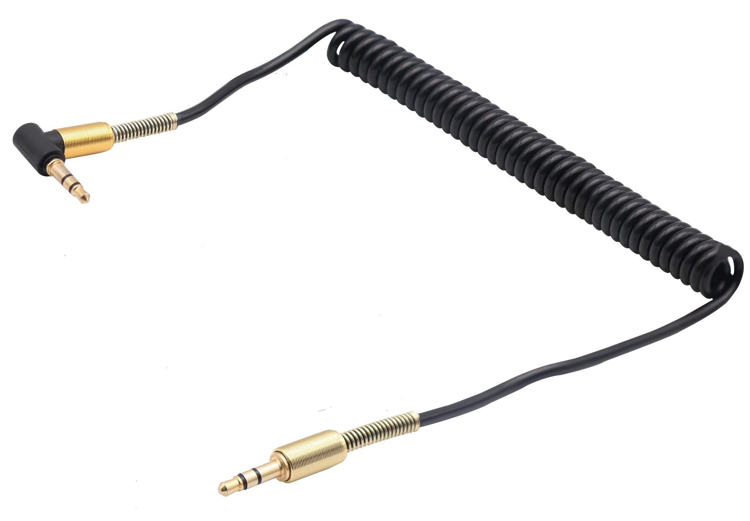 AAOTOKK 3.5mm Coiled Cable - 90 Degree Right Angle 3-Pole TRS Jac by AAOTOKK - Angle View 6