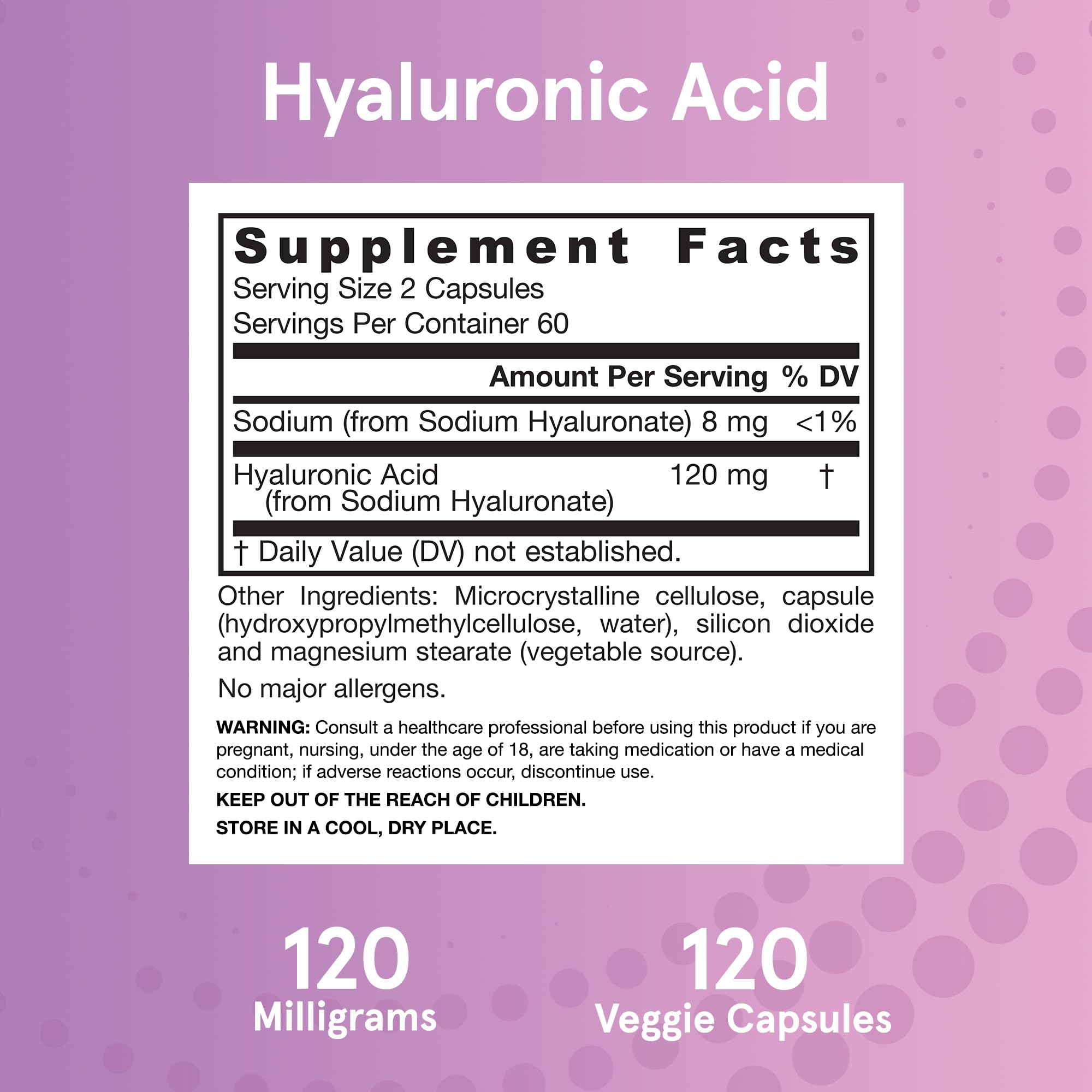 Jarrow Hyaluronic Acid 120 mg Dietary Supplement 120 - Jarrow Formulas Official Imagery - 7