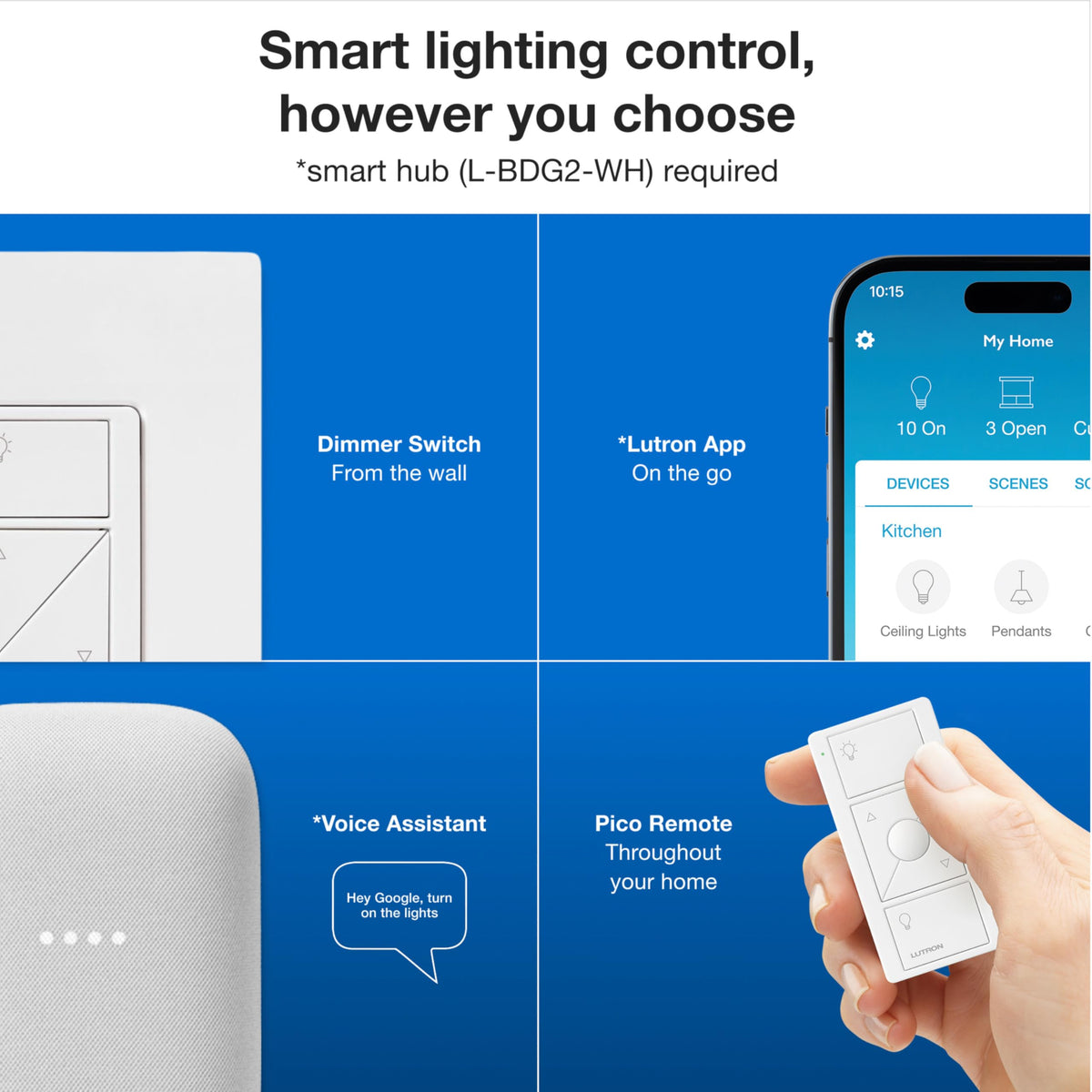 Lutron Caseta Smart Dimmer Switch No Neutral Required - Premium Selection Official Imagery - 3