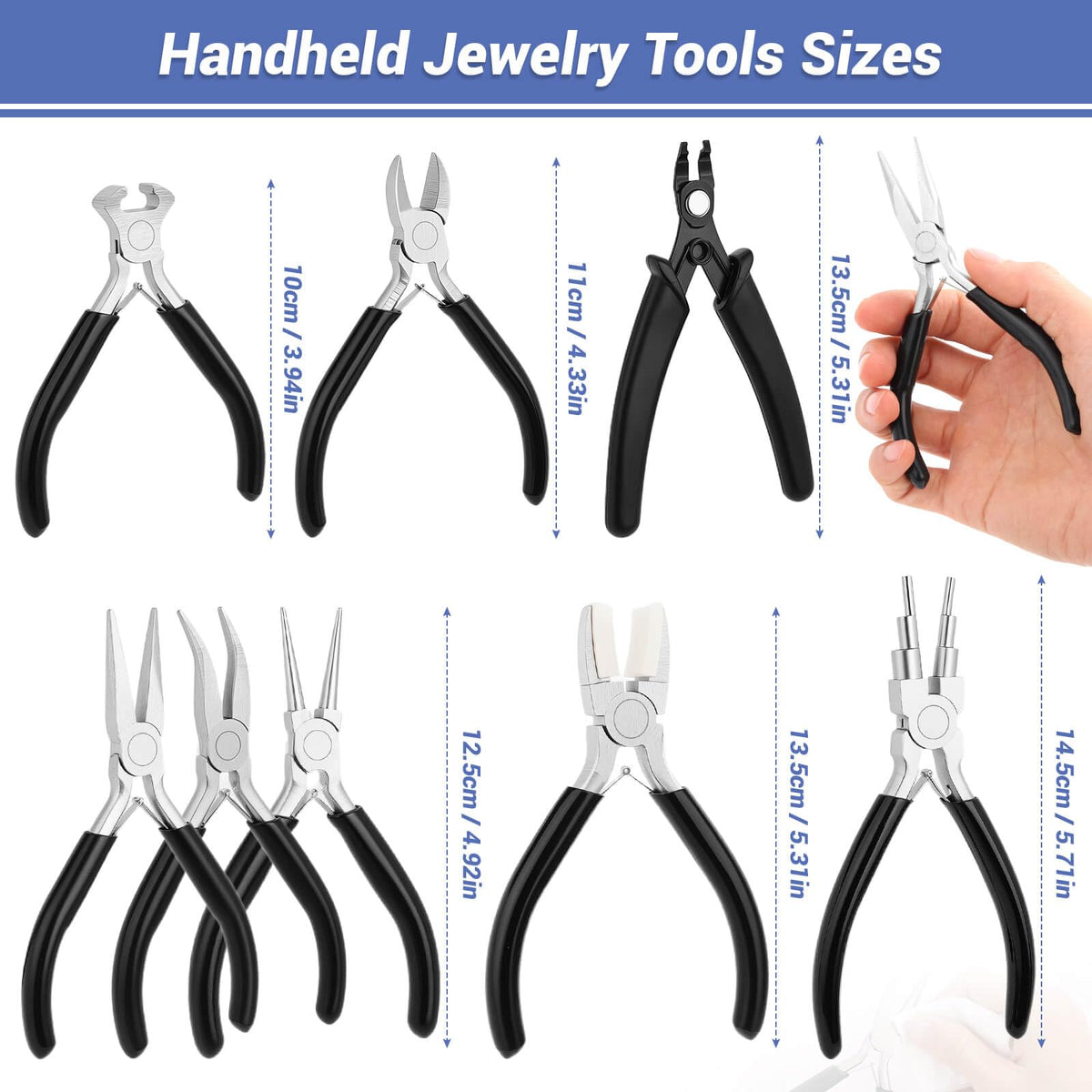10 Pieces Jewelry Pliers Tools Set Jewelry Making Tools - shynek Official Imagery - 3