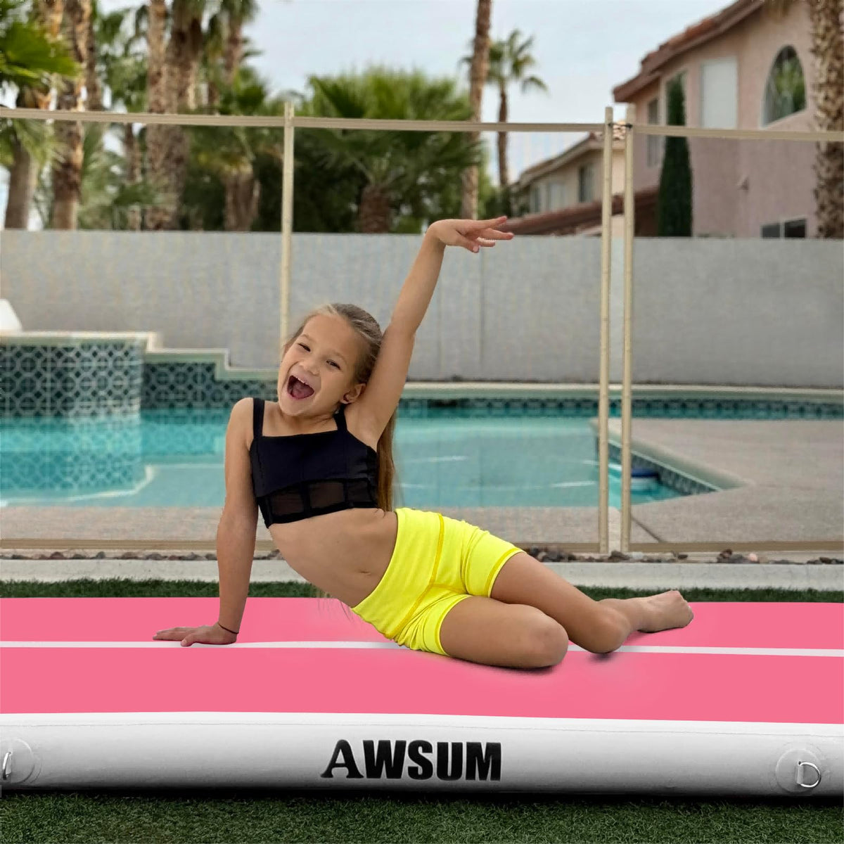 AWSUM Inflatable Gymnastics Mat Air Tumbling Mat with Pump - AWSUM Official Imagery - 8