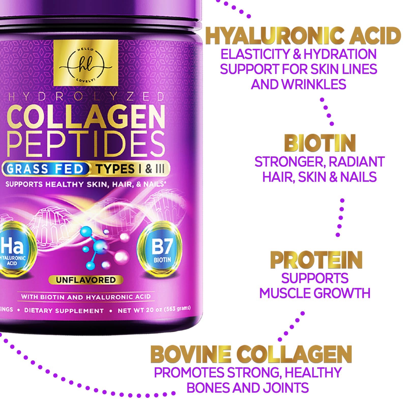 Collagen Peptides Powder 20G - Hello Lovely! Official Imagery - 7