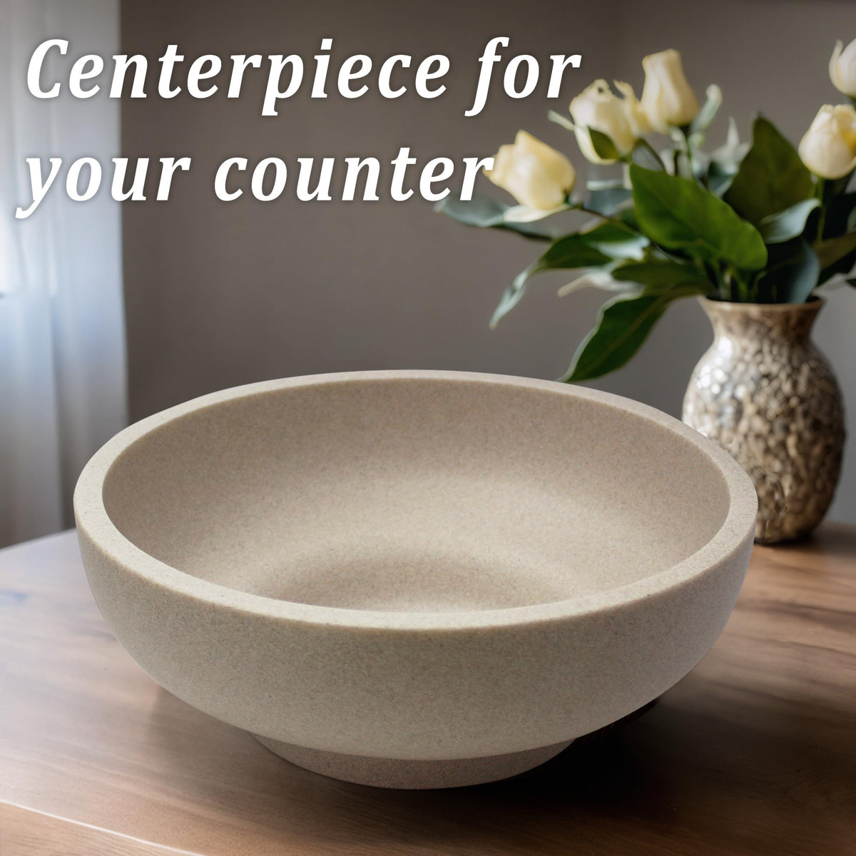 Decorative Bowl Large Fruit Bowl Sand Beige - LIN CHUAN Official Imagery - 4