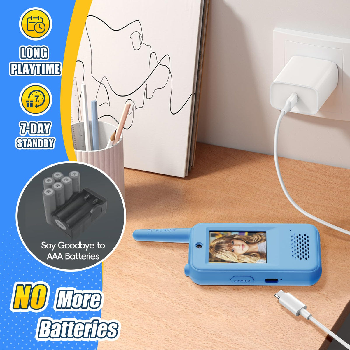 Video Walkie Talkie Toy for Kids 2 Pack Rechargeable with - PATKON Official Imagery - 8